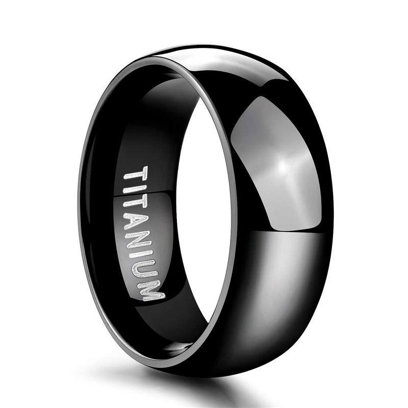 

TIGRADE 2/4/6/8 мм чоловічі обручки поліровані жіночі титанові прості класичні каблучки для заручин чорний срібний колір Lady anel 3-15 15