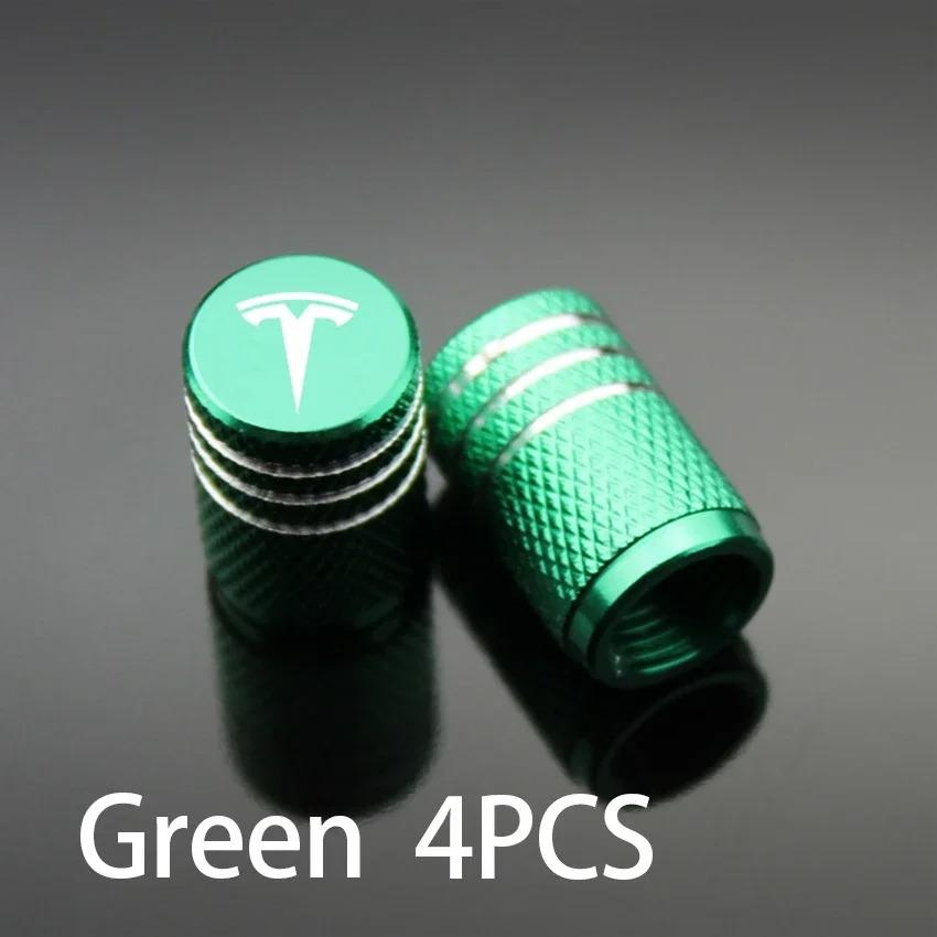 Tesla Model 3 Y S X - 4PCS Aluminum Alloy Tire Valve Stem Caps Covers, Car Wheel Accessories Replacement