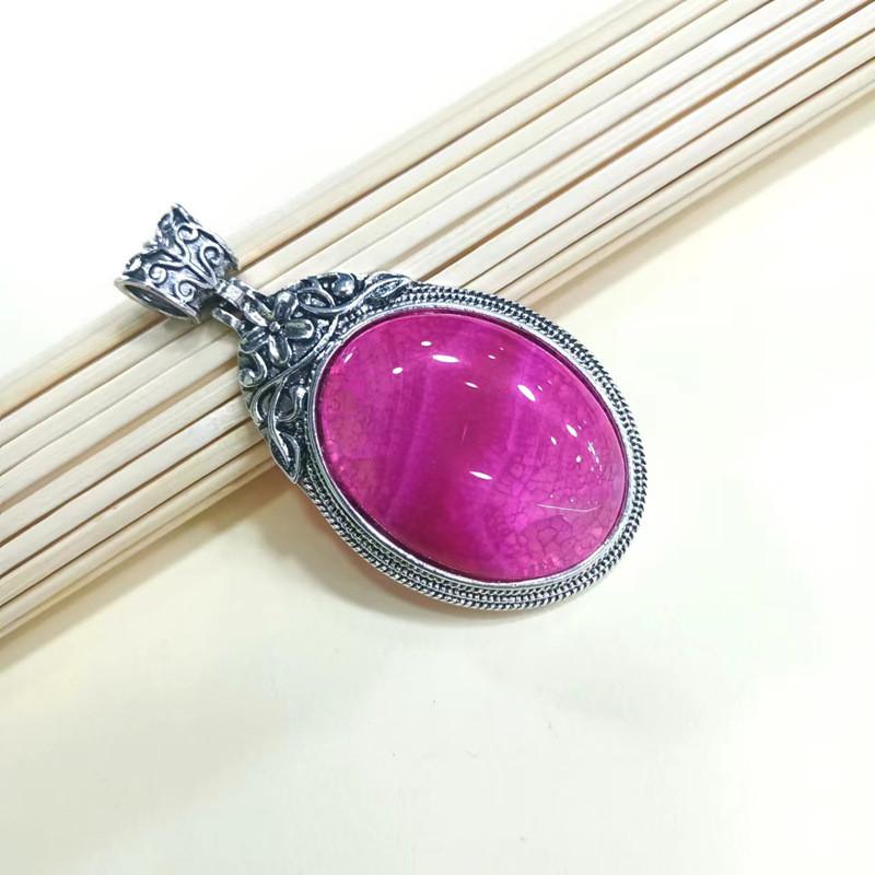 Geometric Gemstone Necklace Pendant With Embedded Semi Precious Stones For Fashion Jewelry Enthusiasts