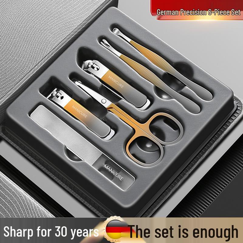 Premium Portable Nail Clipper Set - Complete High-Grade Manicure Gift Box Gradient Orange Box 6-Piece Set
