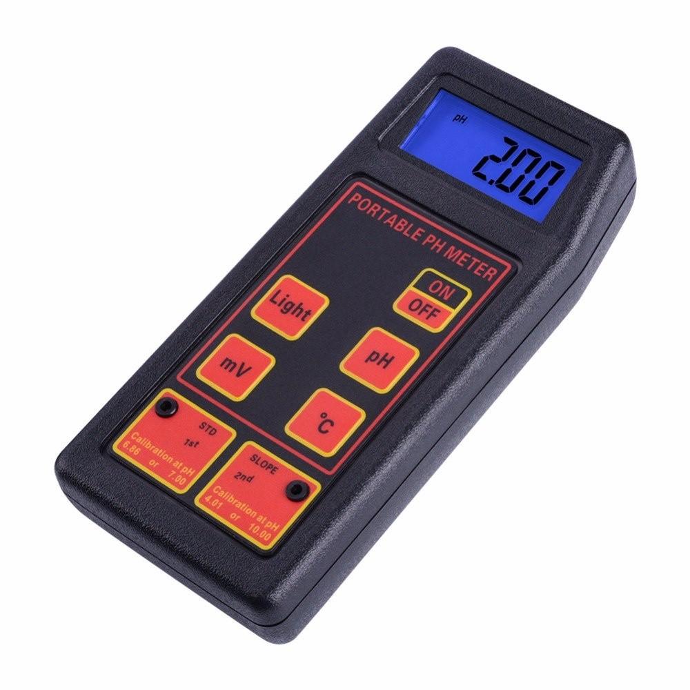 3-in-1 PH/mV/Temp Meter + Replaceable PH & ORP Electrodes PH-8424 Acidity Meter Portable Detector Waterproof PH Temperature Meter