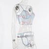 European & American Lace Embroidery Corset Bikini Lingerie Set