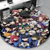 1pc Anime Characters Round Carpet - Office Chair Mat, Non-Slip Rug for Anime Lovers - Decorative Floor Covering for Home