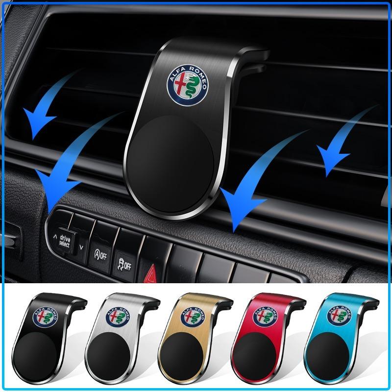 Car Magnetic L-shaped Car Dedicated GPS Phone Holder Emblem For Alfa Romeo 147 159 156 Giulietta Giulia Mito Spider Alpha Nheadrest