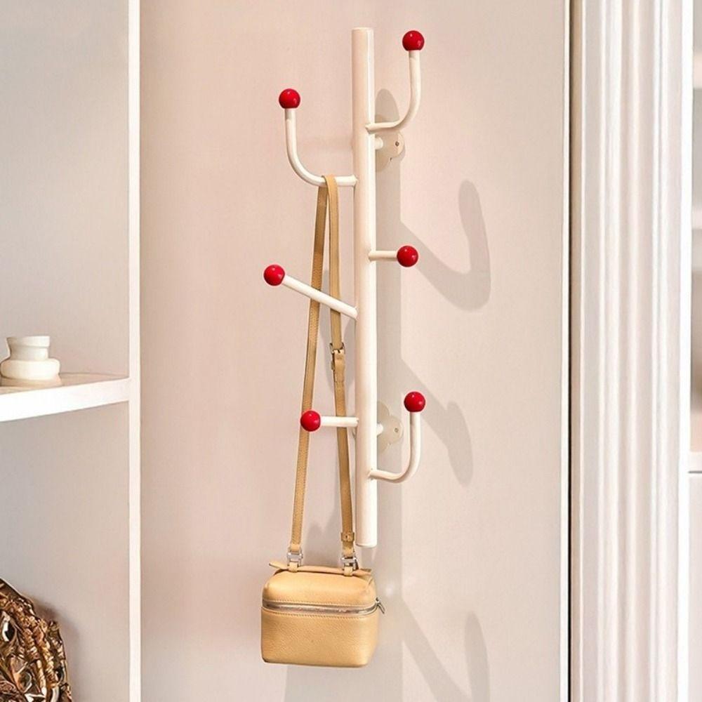 4/6 Hooks Cap Holder Saving Space Wall Hooks Durable Wall Mounted Coat Rack  Bedroom