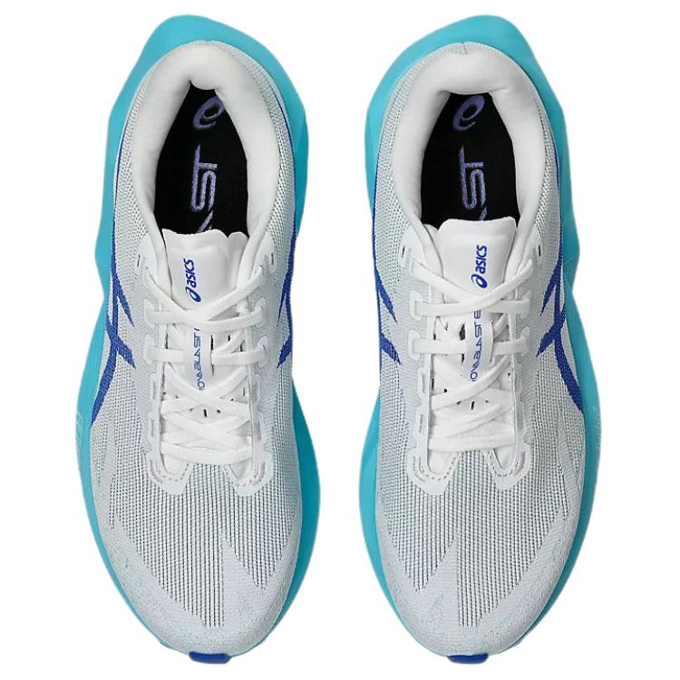 Asics Novablast 6 Comfortable Breathable Bouncing Running Shoes Men sneaker White Blue 1011C243-101
