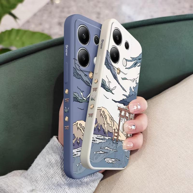 Snowy Gate Phone Case for Xiaomi Redmi Note 14 13 12 11 Pro Plus 4G 5G 12S 11S 10S 10 9 9S 8 Redmi 14C 10C Liquid Silicone Cover