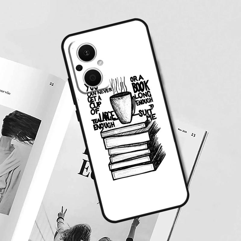 Books And Coffee Case For OPPO Find X9 X5 X6 X8 Pro OPPO Reno 12F 14F 13F 11F 10 12 13 14 Pro 7 8 Lite Cover