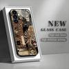 Leopard Print Design Tempered Glass Phone Case Suitable for Samsung Galaxy S26 S25 S24 S23 S22 S21 S20 FE/Ultra/Plus Anti Drop