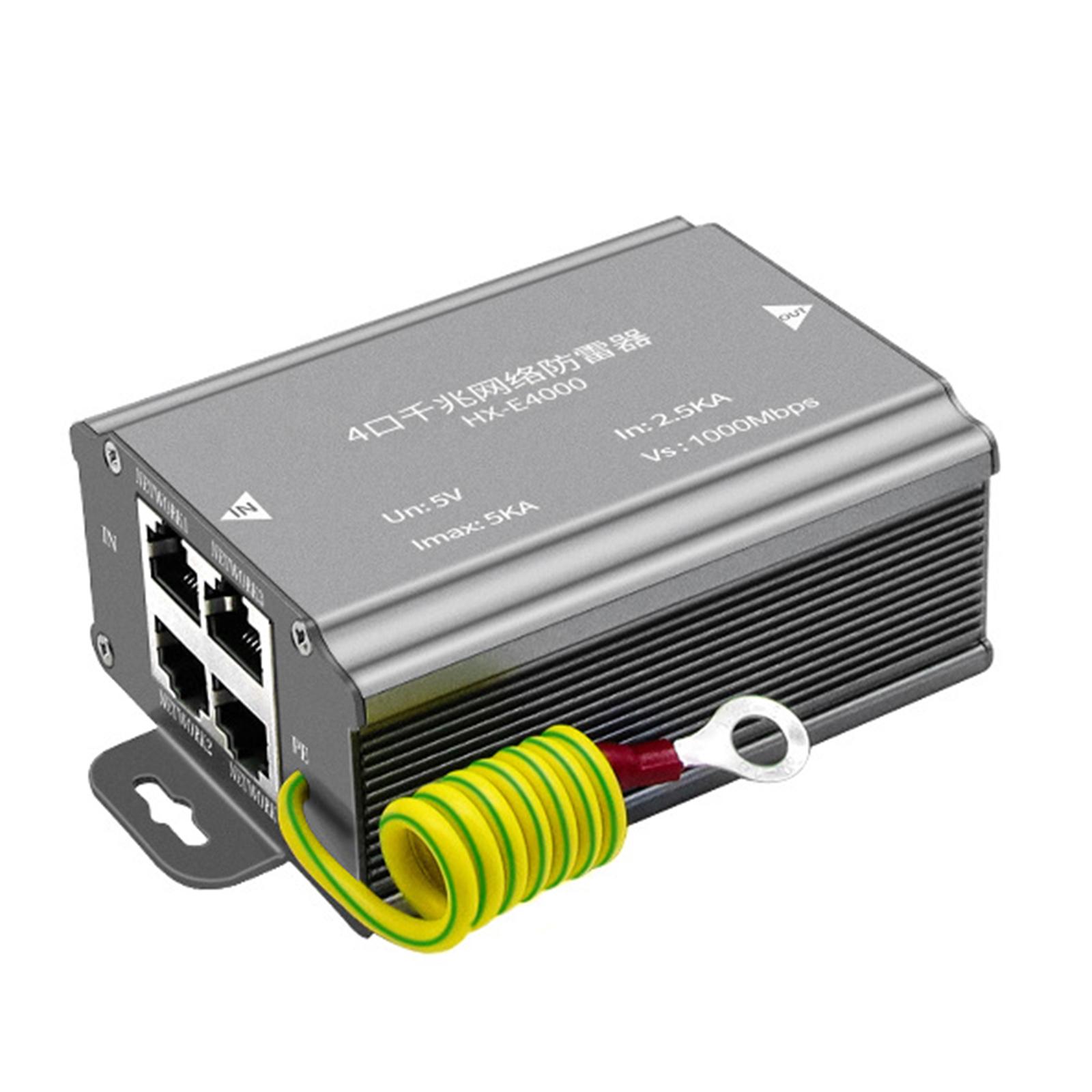 

4Channel Ethernet Surge Protectors POE Networking Signal Surge Protector for Efficient Networking Equipment Protections 1