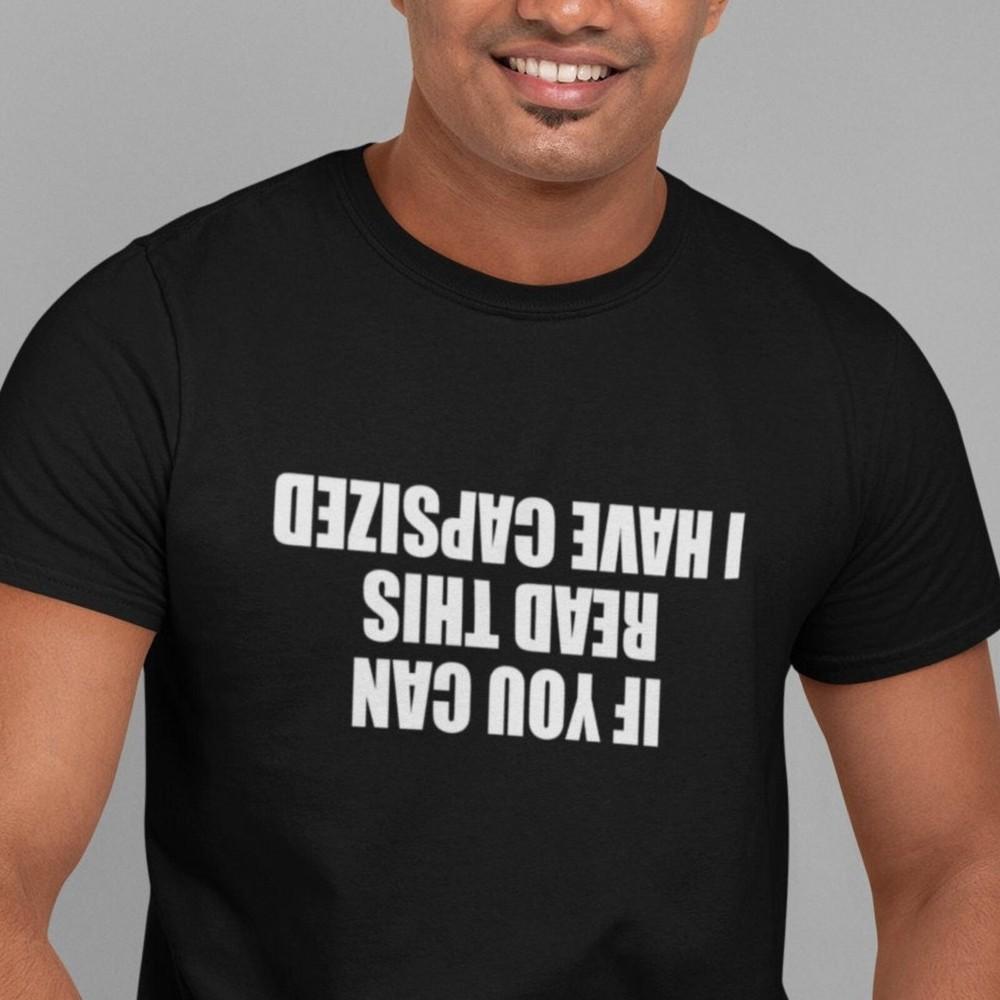 26 Забавная футболка Если вы можете это прочитать, я перевернулся Слоган Подарок на день рождения Унисекс футболка XL