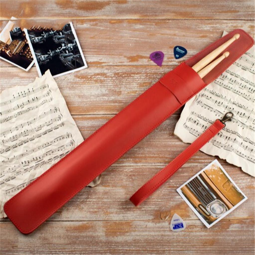 PU Leather Portable Drumsticks Storage Pouch Waterproof Drum Stick Bag Protector Case Drum Accessories Enduring