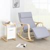 SONGMICS LYY41G Rocking Recliner Chair 5-Way Adjustable Calf Support Load 150 Kg Grey, Wood, Hellgrau, 67 X 125 X 91 Cm