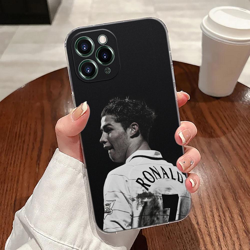C-R-7 Dark Football Transparent Case For Apple iPhone 18 17 16 15 14 13 12 11 Pro Max 16 Plus 16E 17Air 17Pro Phone Cover Silicone