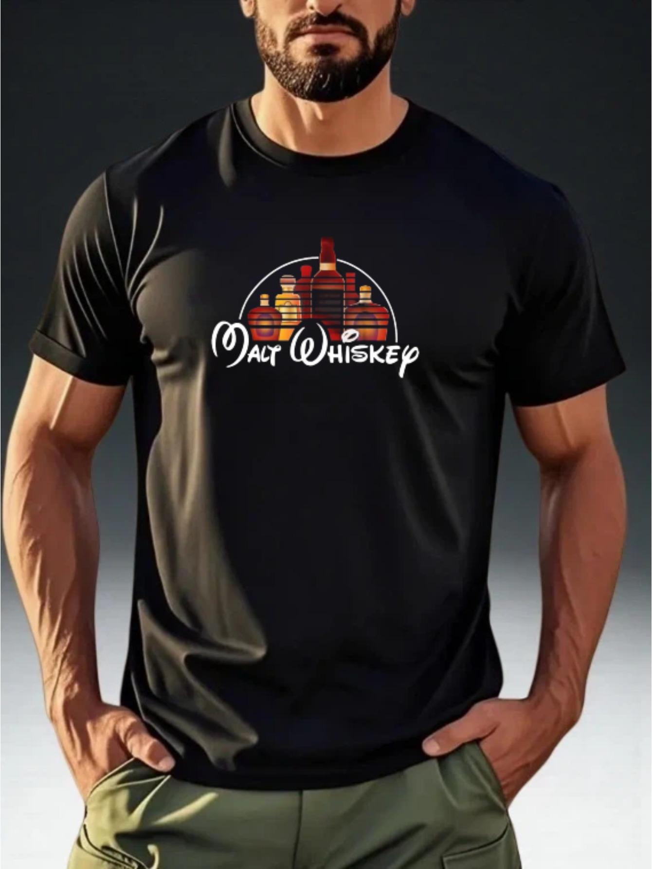 

Men S Creative And Fun Malt Whiskey Short-Sleeve T-Shirt XXXL