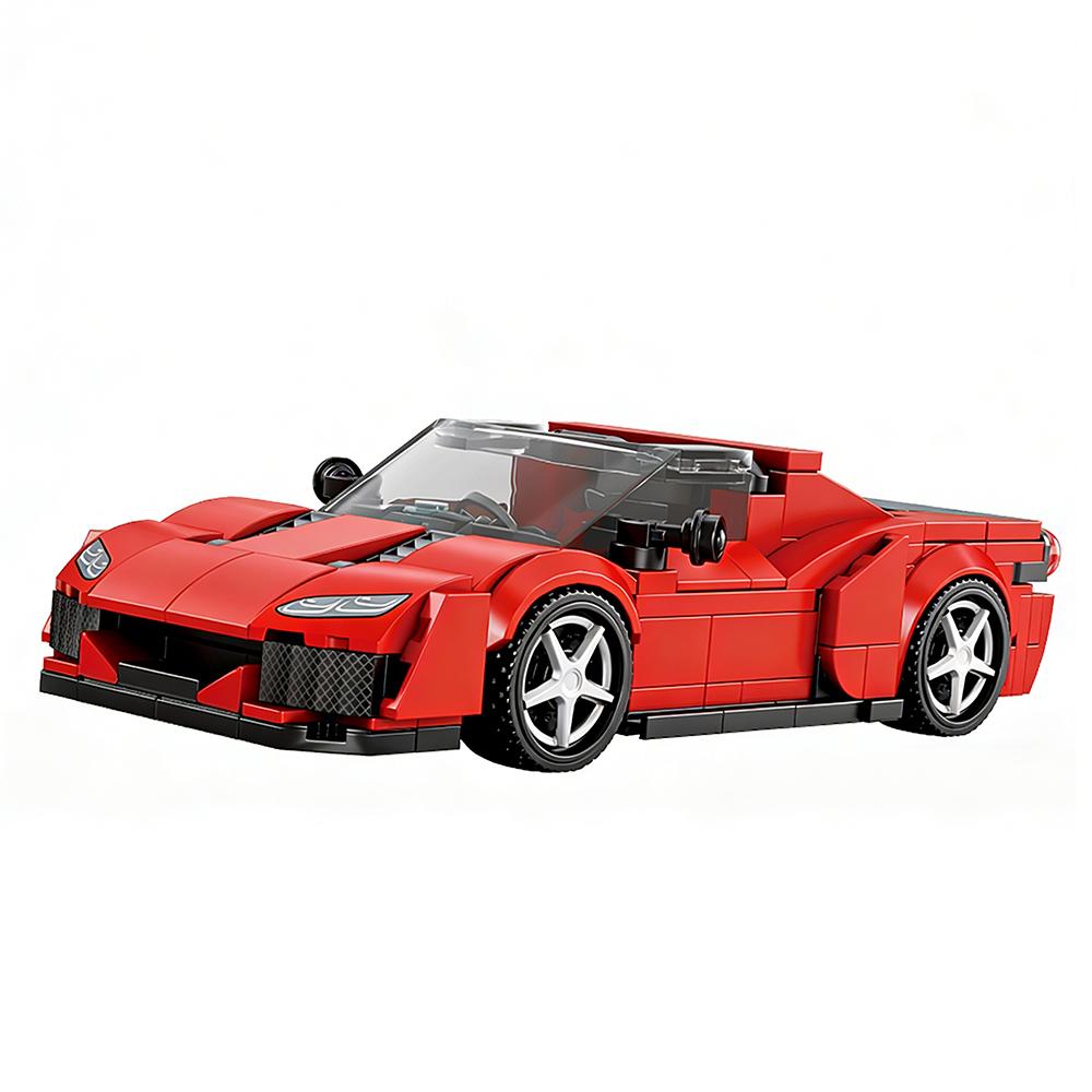 Non-Toxic 298Pcs Speed Racing Car Building Blocks City Sport Vehicle Bricks 1:24 Model Collection Desktop Display Kids Toys Holiday Gifts