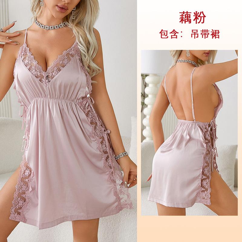 

Новая сексуальная кружевная ночная рубашка с кружевом, сексуальная пижама с подтяжками, атласное платье L