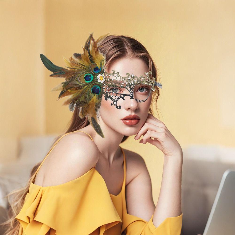 Festival Party Supplies Half Face Mask Carnival Feather Masquerade Mask  Cosplay Festival Party