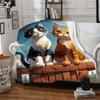 1pc Kittens Cats Lightweight Flannel Blanket, Comfortable and Warm Blanket, for Office and Camping Sofa Bed005