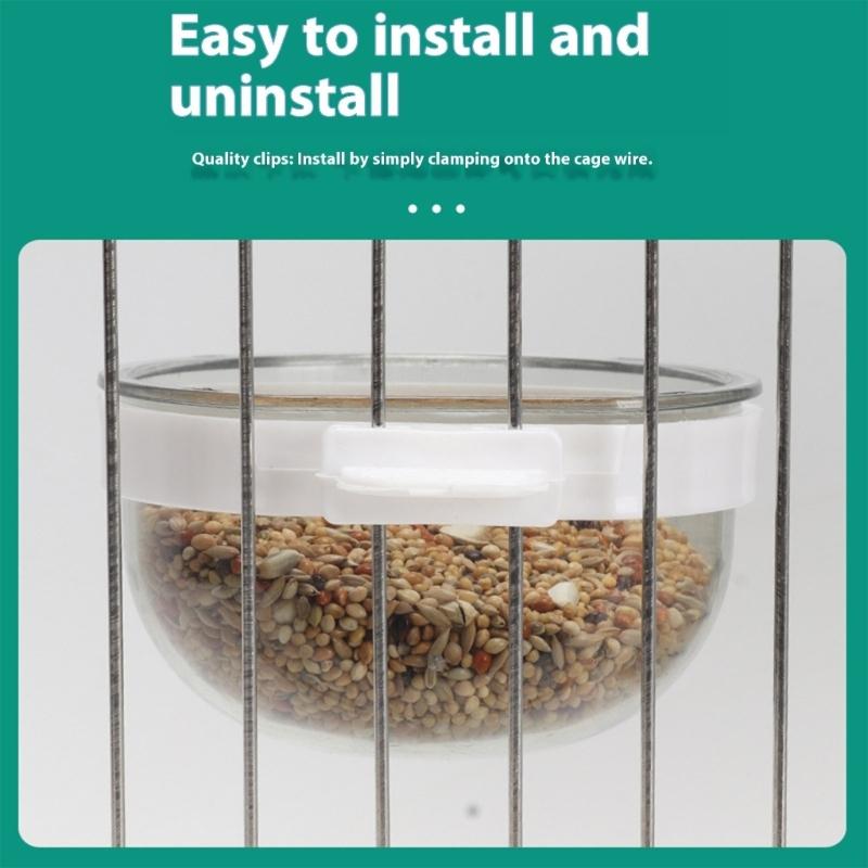 Set of 6 Clear Plastic Bird Cage Feeder Dish For Parakeets Cockatiels Easy To Clean Food Water Dispenser Pet Accessories