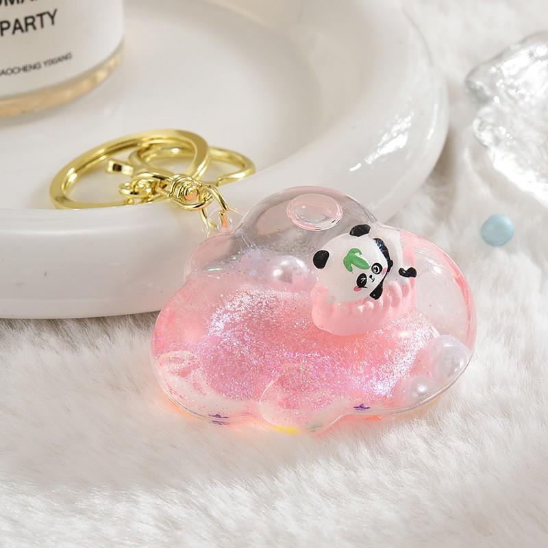 Creative Cartoon Panda Floating Bottle Keychain – Cute Bag Pendant Toy