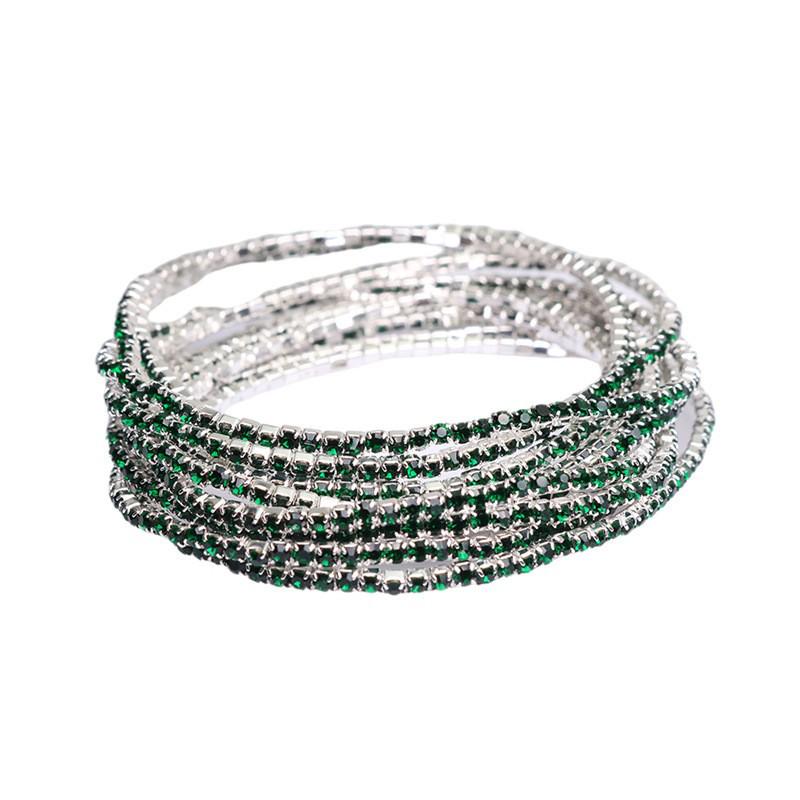 European & American Style Colorful Zircon Diamond Elastic Tennis Bracelet