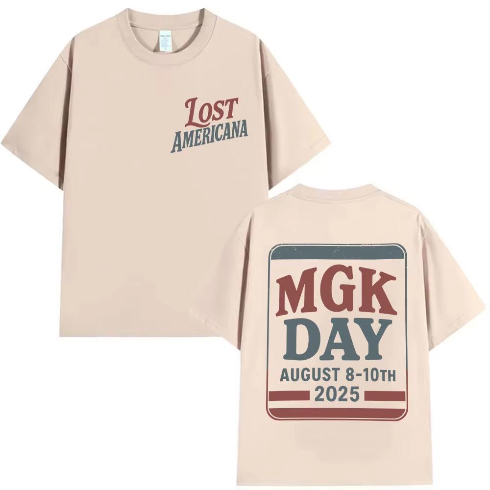 MGK Day Lost Americana 2026 Printed MenWomen Highquality Cotton Tshirt Vintage Harajuku Springsummer Shortsleeved Top