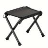 Lightweight Portable Folding Stool Aluminum Frame, Black Mesh Seat for Outdoor Camping, Fishing, Picnics & Hiking