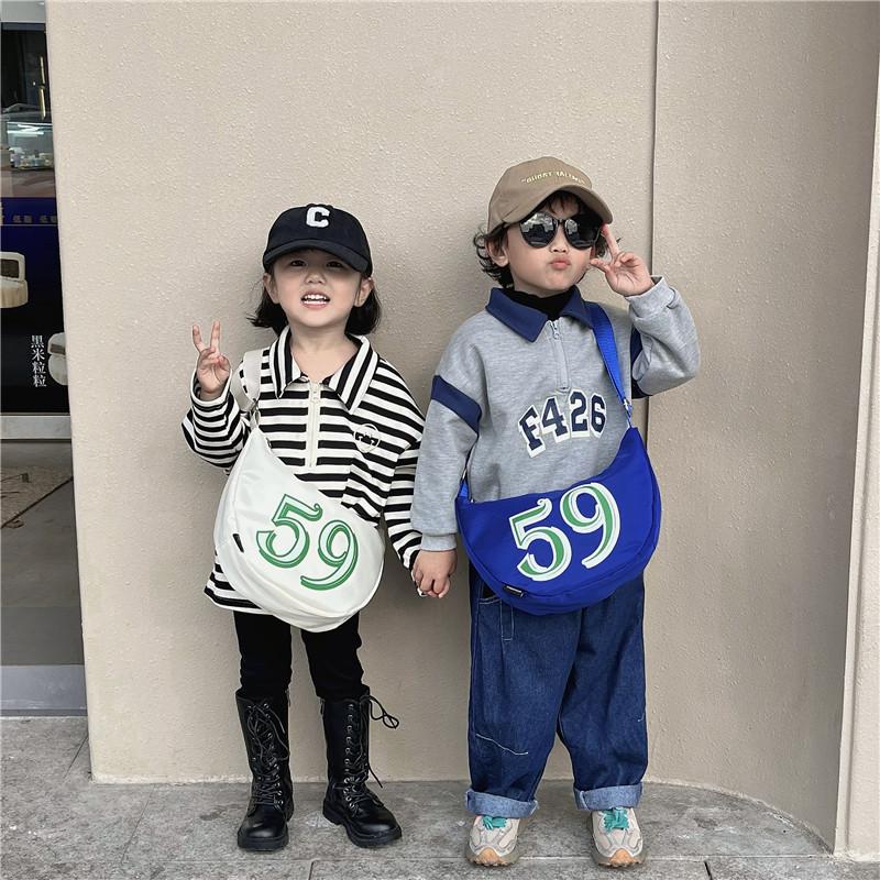 Stylish Korean Children's Crossbody Bag Trendy Canvas Shoulder Bag For Kids