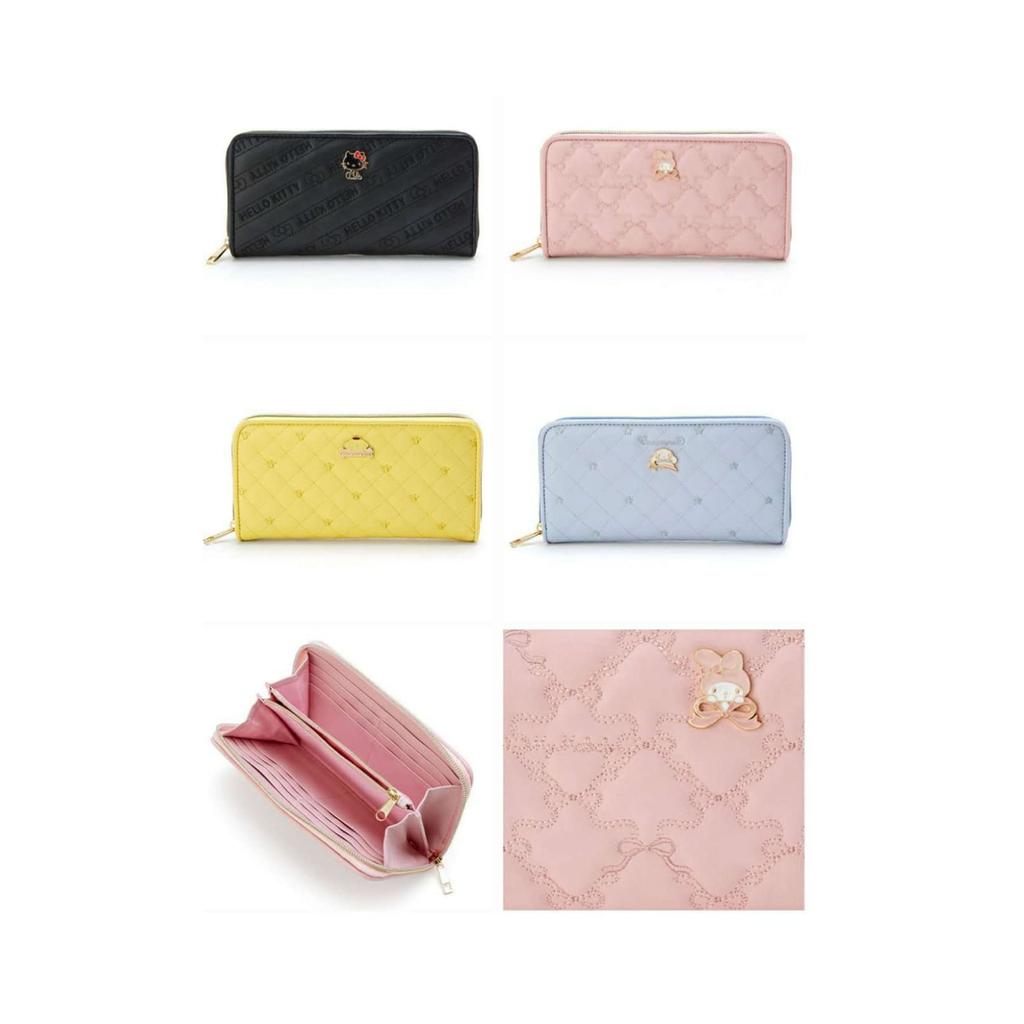 Pom Pom Purin Women's Leather Long Wallet with Zipper, Separate Section, Cute and Stylish, Popular, Large Capacity, Coin Purse, Perfect for