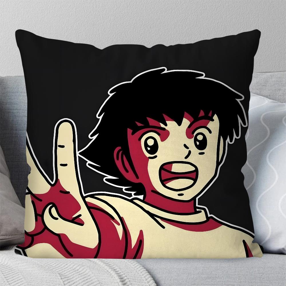 C-Captain Tsubasa Animations-Kissenbezug Quadratisches Kissen Schlafzimmer Sofa Freizeit Komfortkissen Auto Wohnzimmer Heimdekoration 40X40