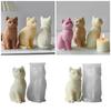 Easy To Clean Silicone Candle Mold Soap Moulds Sitting Cats Shape Resin Project Moulds Silicone Texture for Candle
