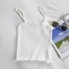 2026 Women's Korean Ruffled Trim Slim Knit Camisole Top