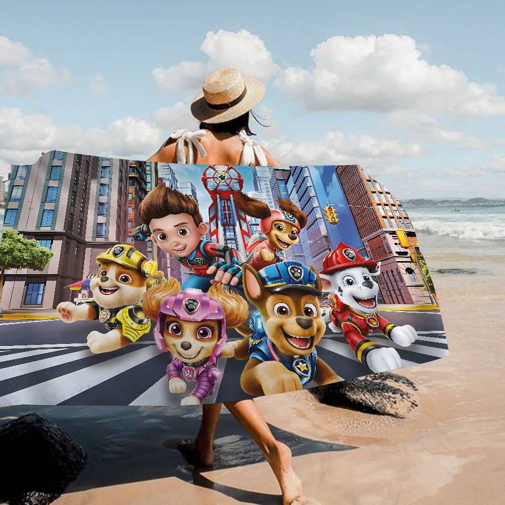 Anime P-Paw P-PatrolS Cute Microfiber Printed Beach Towel Mountain Climbing Yoga Beach Swimming Running Absorbent Soft Towel