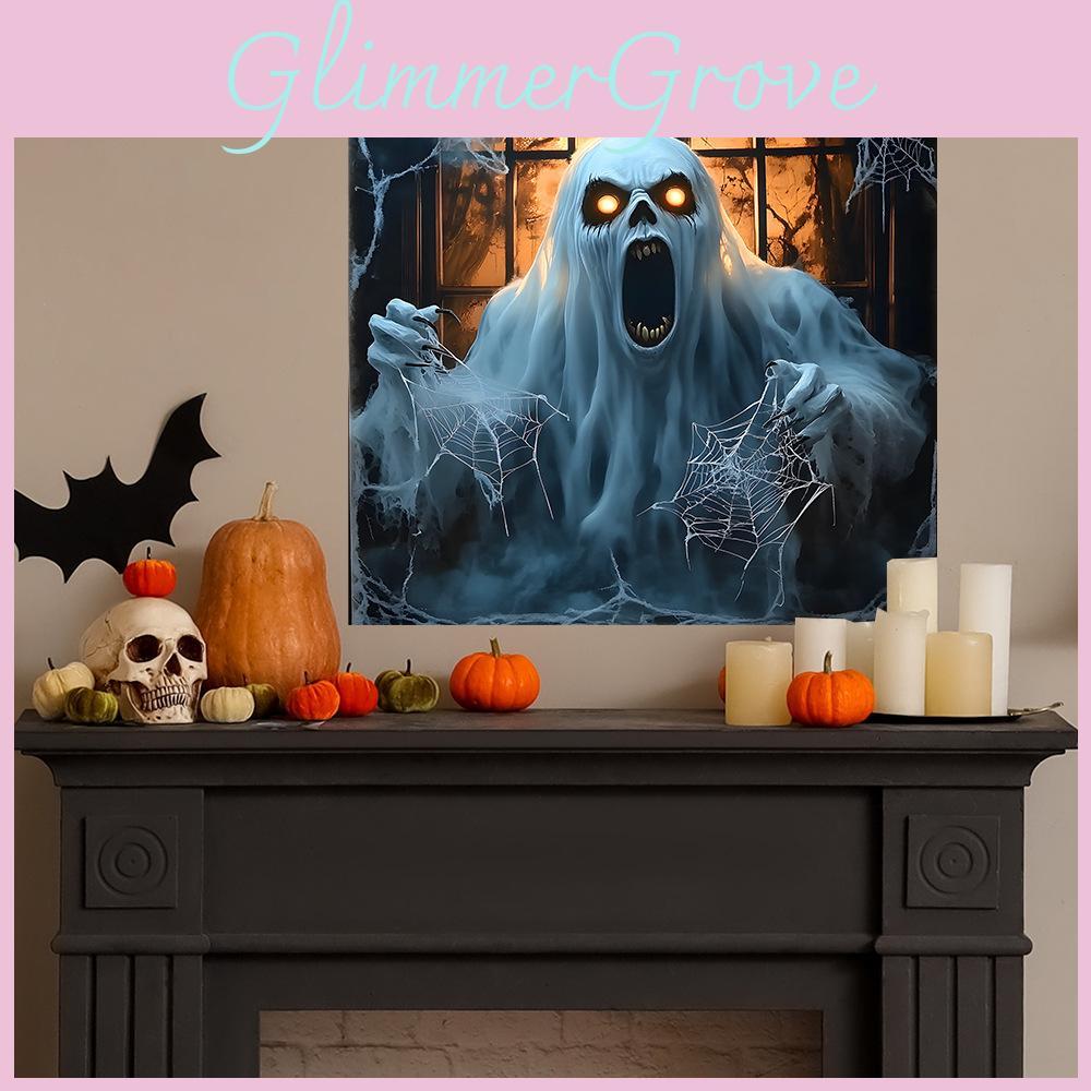 Spider Horror Halloween Web Ghost Window Pattern Home Wall Decorat Sticker