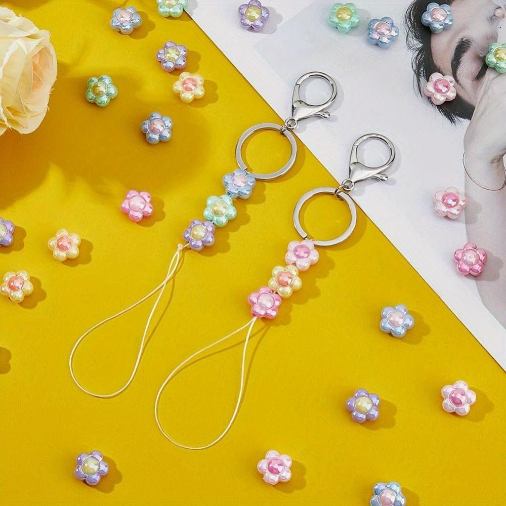 20/50/100PCS Acrylic Flower Bead Craft Bead Cute Sunflower Bead Flower Hair Bead Cute Pine Bead Small Hole Bead Bracelet Jewelry Making