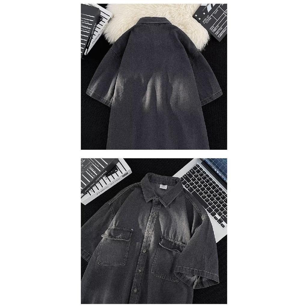 Half Sleeved Men'S Design Sense Niche Summer Trend Top Versatile Handsome Casual Shirt