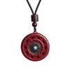 Natural Purple Gold Sand Cinnabar Pendant Necklace for Men and Women, Six-character Mantra Rotating Prayer Bead Pendant, Auspicious Amulet for Peace