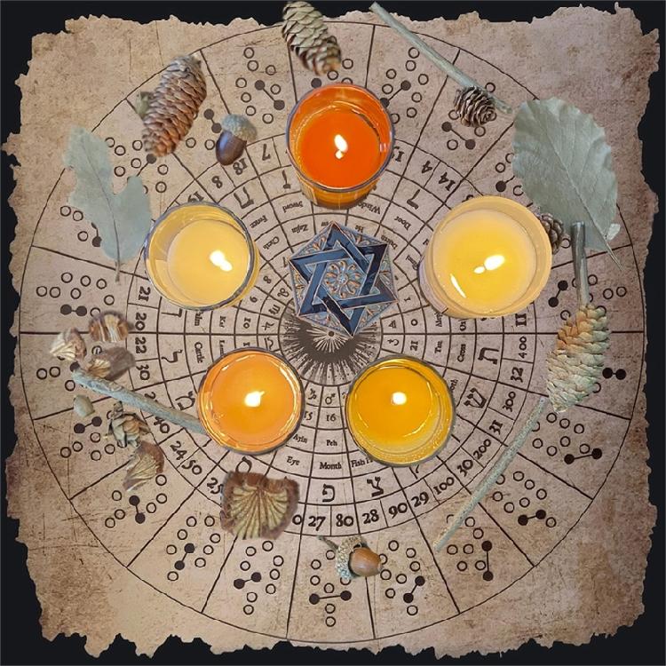 Symbol Pattern Astrology Tablecloth Altars Cloth Square Divinations Card Table Cloth Witchcrafts Deck Cloth Enduring
