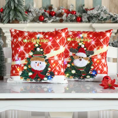 Weihnachtsglanz Kissenbezug Bestickte Kissen Ornamente Weihnachten Heimdeko Kissenbezug Geschenk