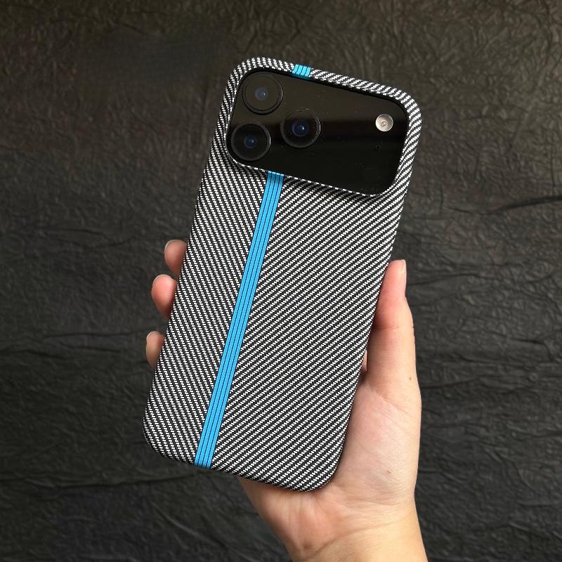 For iPhone 17 16 Pro Max Case Hard Matte Carbon Fiber Texture Anti Fingerprint Cover For iPhone 16 Plus Shell Shockproof Bumper