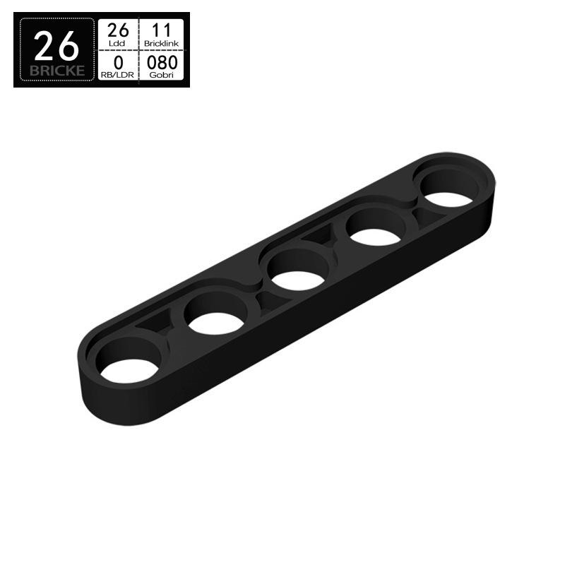 Brick Guest 1x5 Thin Arm with Hole, Compatible with Lego 32017, DIY MOC Small Building Blocks. 95 pcs чёрный