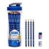 Doms Groove Super Dark HB/2 Graphite Pencils Jar Pack 50 pcs with Innovative Groove Grip for Sketching Drawing School