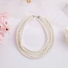Multi-layer Glass Pearl Necklace Women's Japan and Korea Simple Chocker Collar Neck Jewelry with Cheongsam Short Collarbone Chain