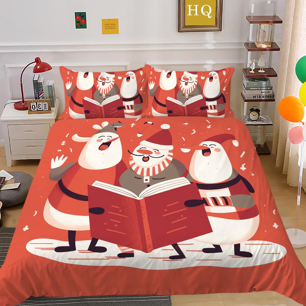 3D Christmas Printing Bed Set Cover King Size Polyester Bedding Set Boy Kid High Quality Bed Clothes