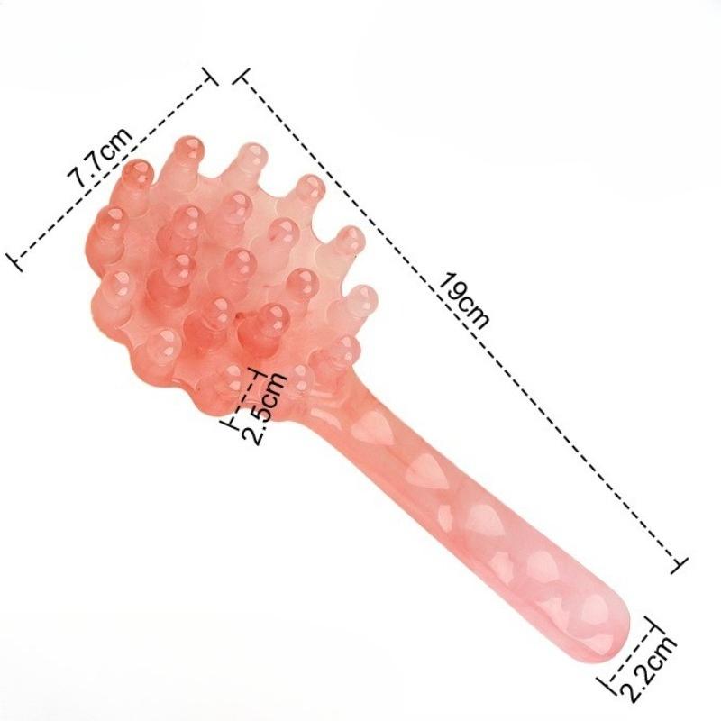 1/3 Stück Multifunktionale tragbare Massagebürste mit langem Griff für Haare, Meridiane, Bauch und Ganzkörper-Breitzahn-Therapiemassage