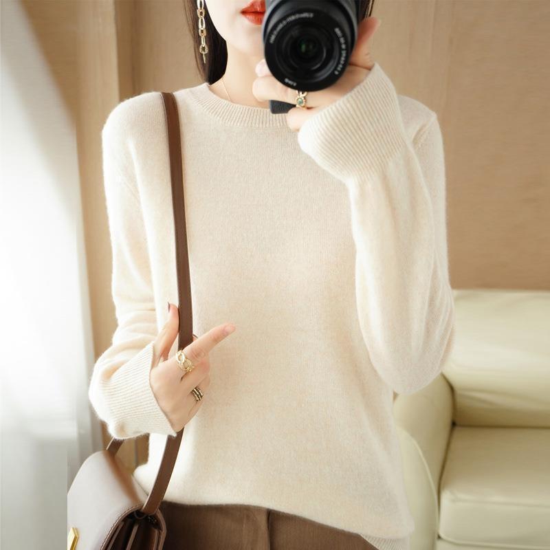 

Женский уютный вязаный пуловер, свитер с круглым вырезом, нечеткий приталенный красный, черный свитер XXXL бежевый