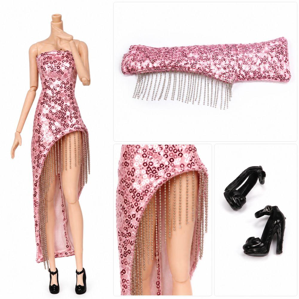 Strapless Style Doll Evening Gown Sequined Doll Clothing Set New Fashion Doll Dress Role Play