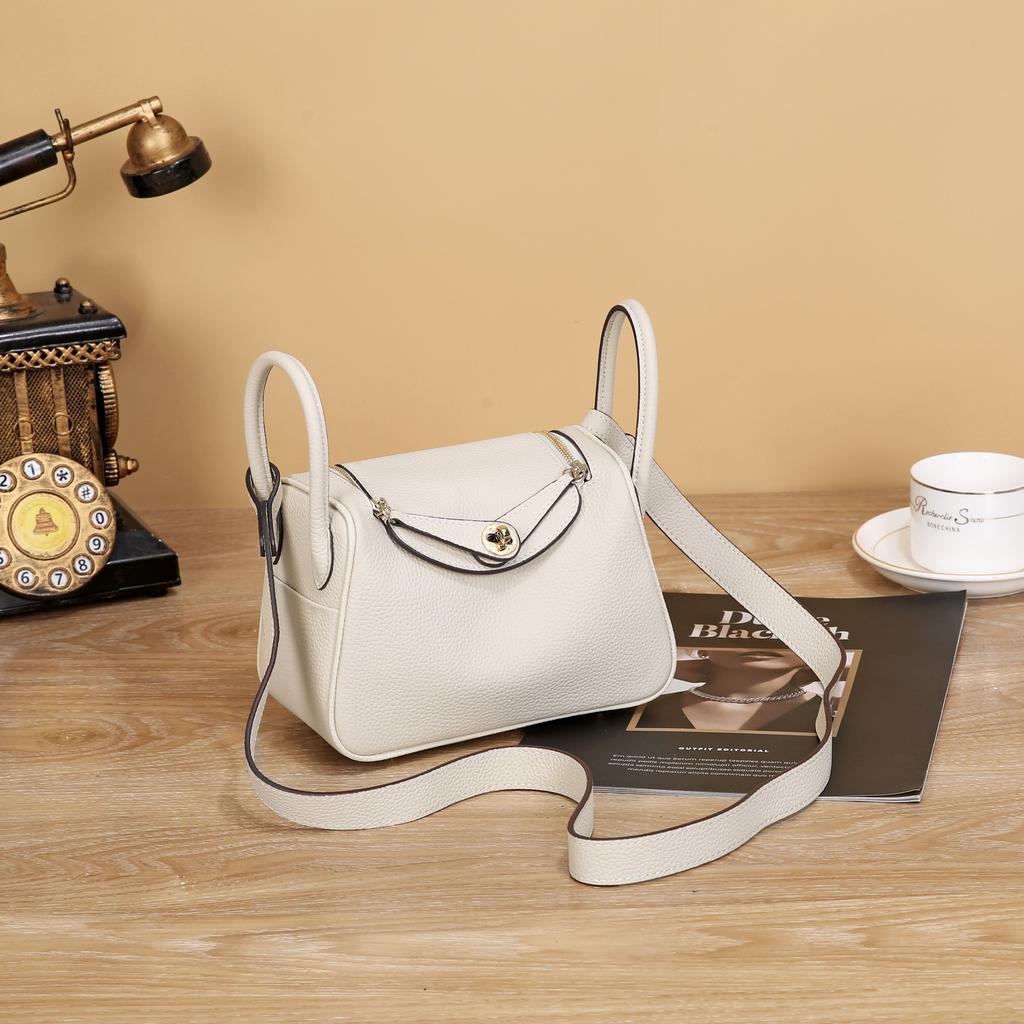 New mini lindy bag cowhide doctor bag genuine leather women's bag trendy shoulder crossbody portable pillow medicine bag