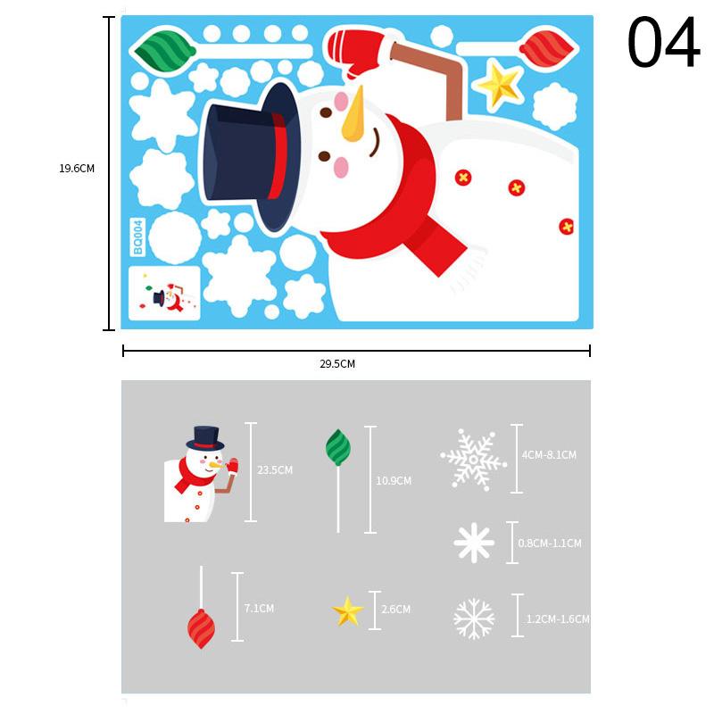 Santa Claus Elk Christmas Window Glass Stickers Merry Christmas Decor For Wall Decals New Year Party Home Static Sticker